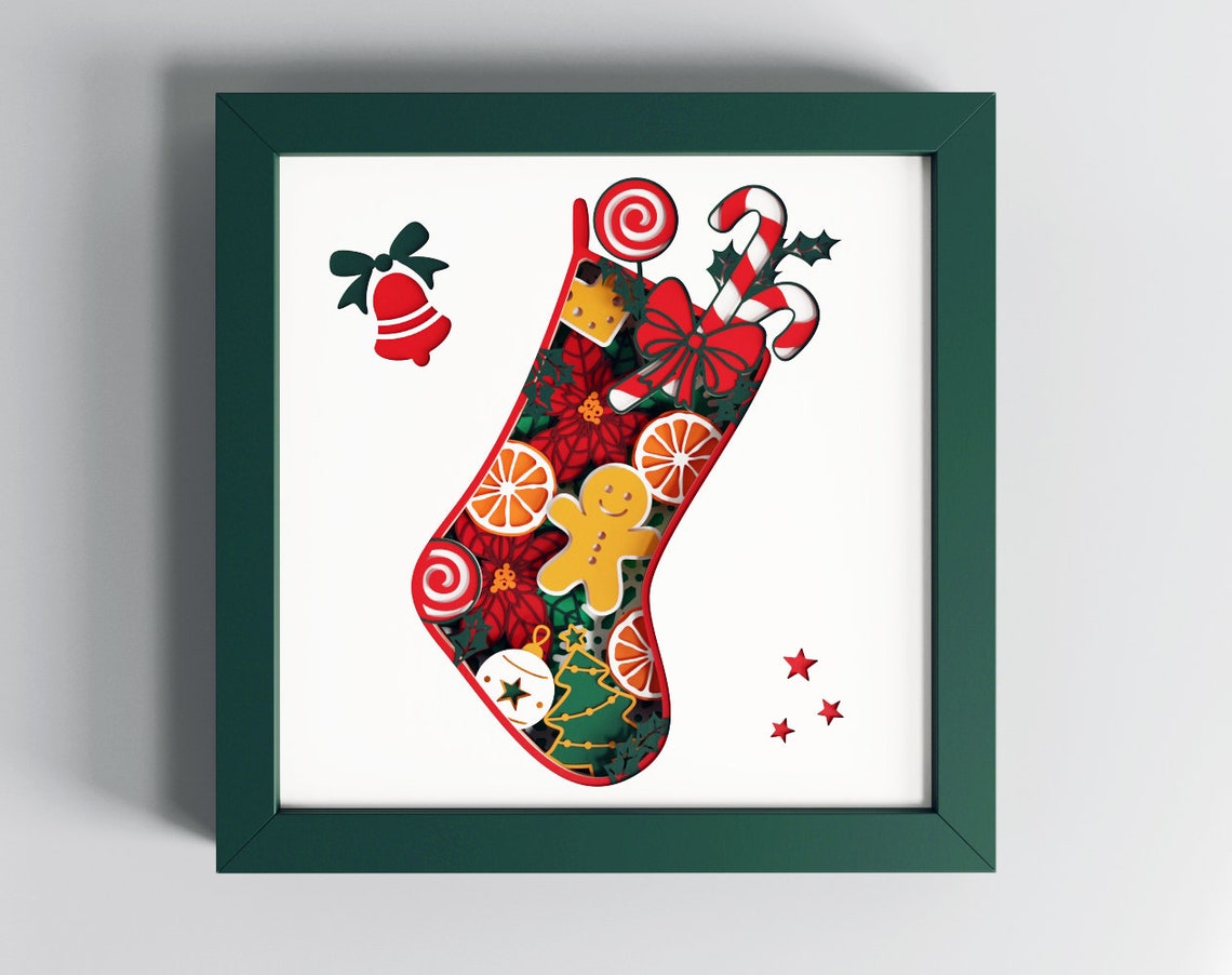 3D Christmas Svg Shadow Box Svg Christmas Svg Layered Svg | Etsy