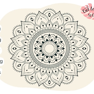 Mandala svg, zentangle svg, mandala monogram svg, mandala decal, flower svg, floral svg, yoga svg