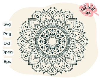 Floral Mandala SVG, Zentangle Cut File (Digital Download)