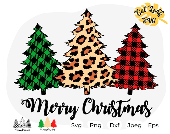 Merry Christmas Tree Leopard And Buffalo Plaid Xmas Tree T-Shirt Merry Christmas Tree Leopard And Buffalo Plaid Xmas Tree T-Shirt