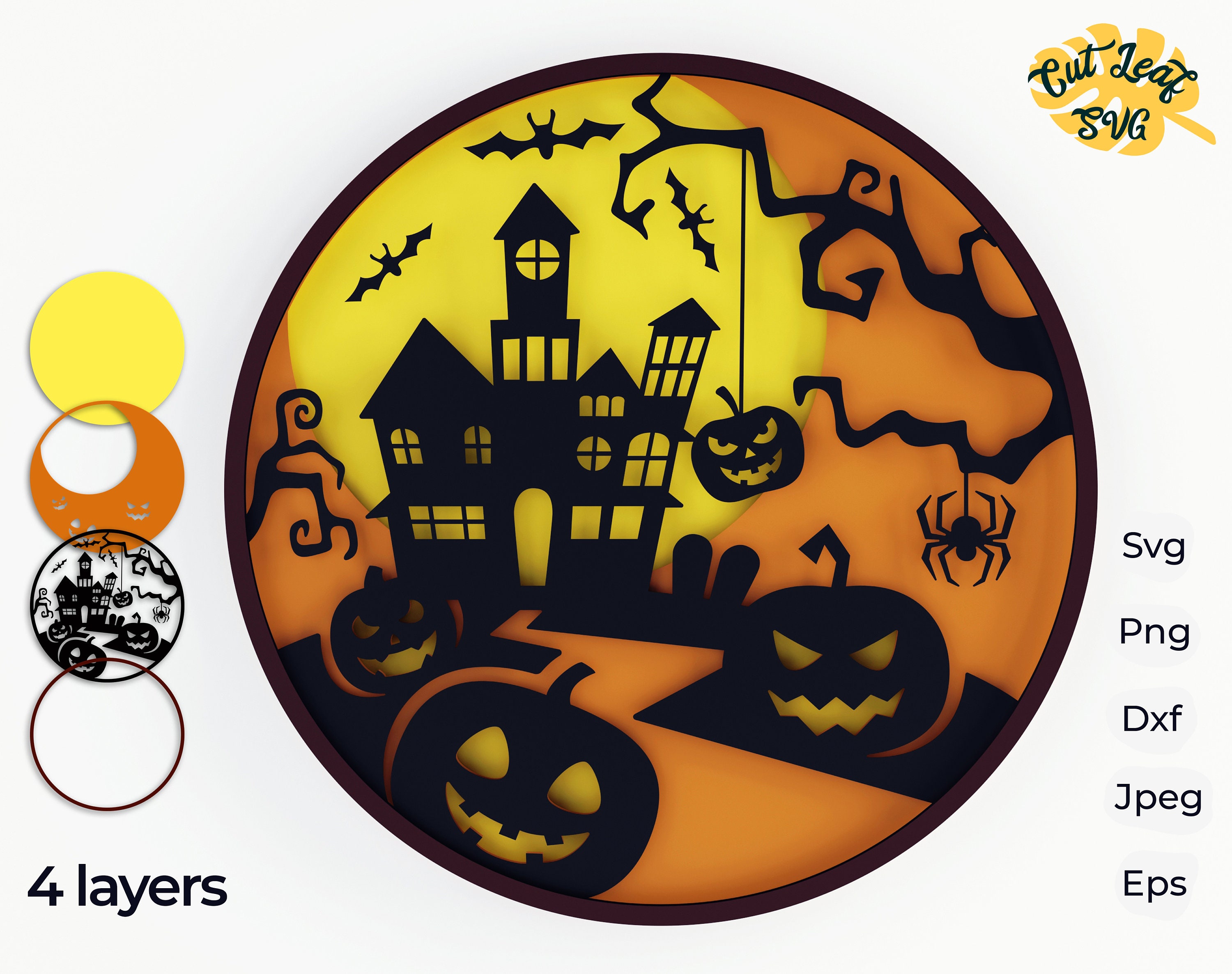 Download 3d Halloween svg 3d svg Pumpkin svg Fall svg Shadow box | Etsy