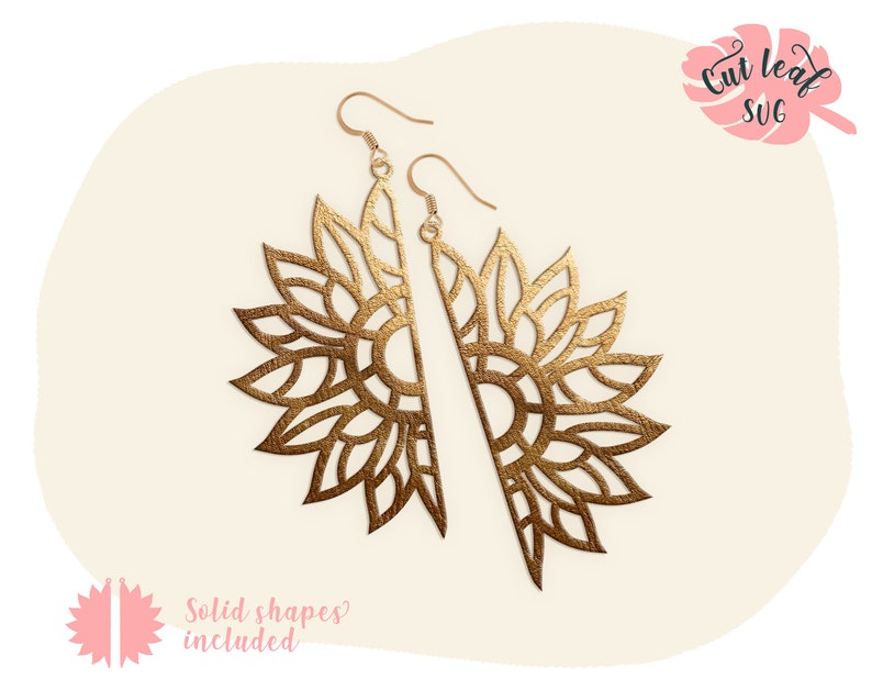 Sunflower svg Earring svg Floral svg Sunflower earrings | Etsy