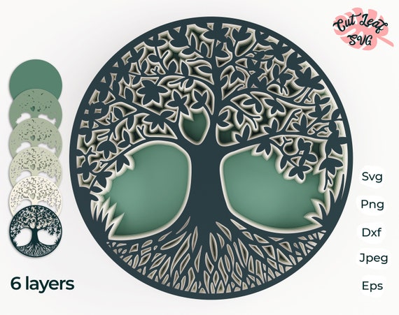 Download 3d Layered Tree Of Life Svg 3d Svg Tree Of Life Dxf Laser Cut Files Dxf