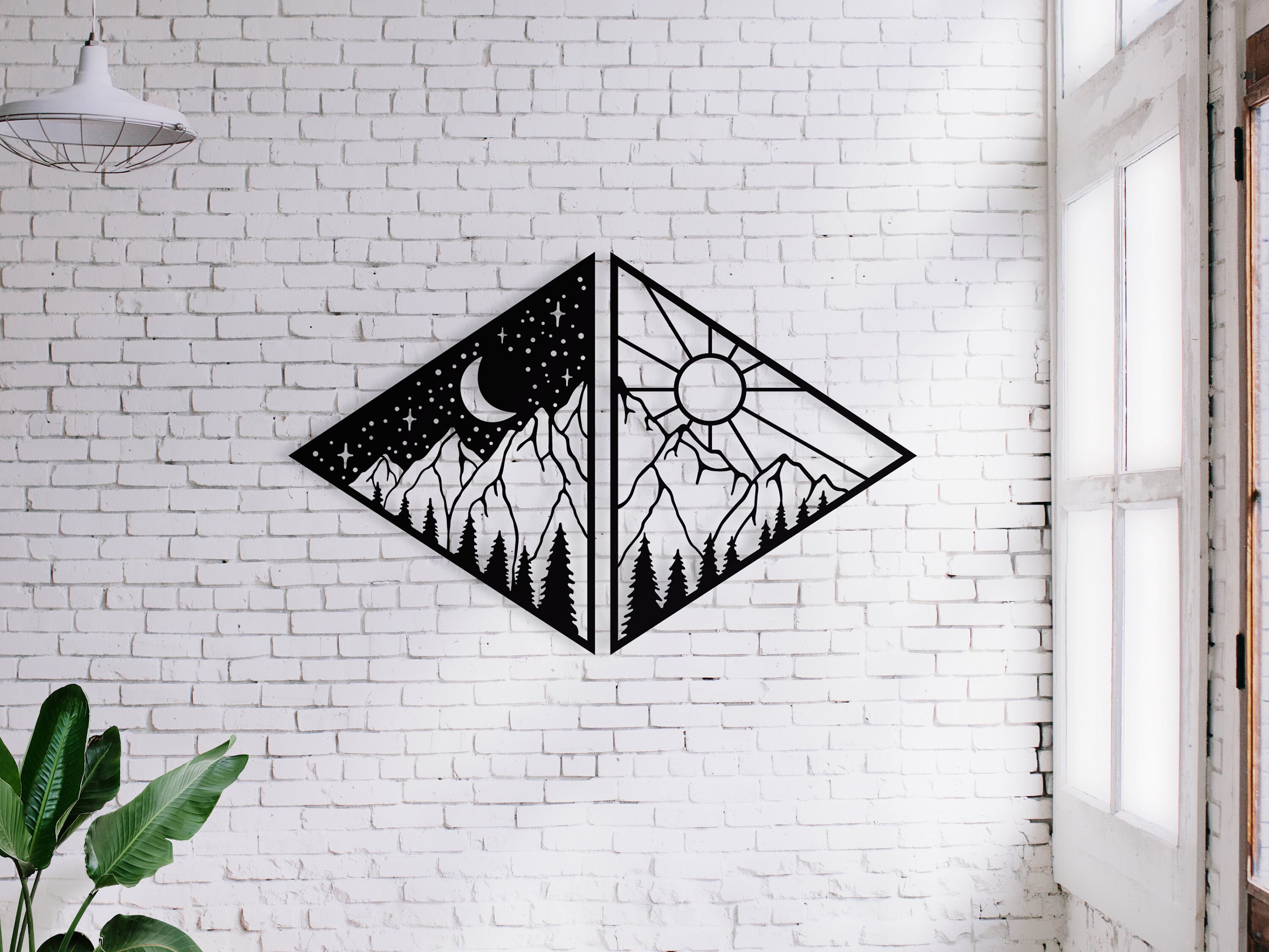 Day and Night DXF SVG Metal Wall Art Laser Cut Files, Moon and Sun Cnc ...