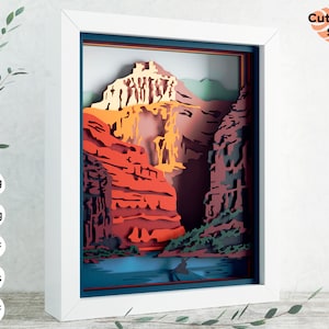 3D Grand Canyon svg - Shadow box svg, Arizona svg