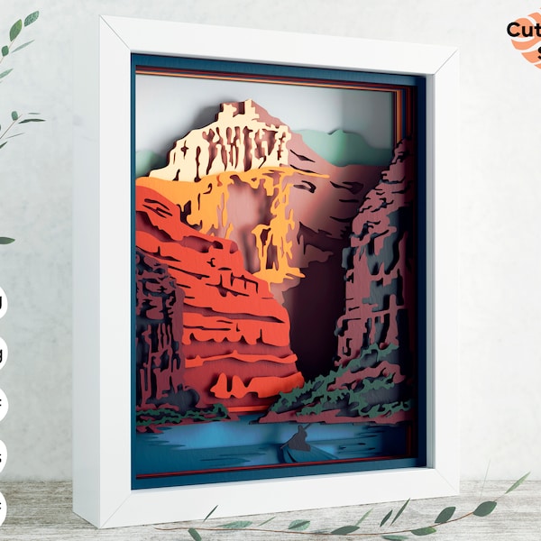 3D Grand Canyon svg - Shadow box svg, Arizona svg 3D Grand Canyon svg - Shadow box svg, Arizona svg
