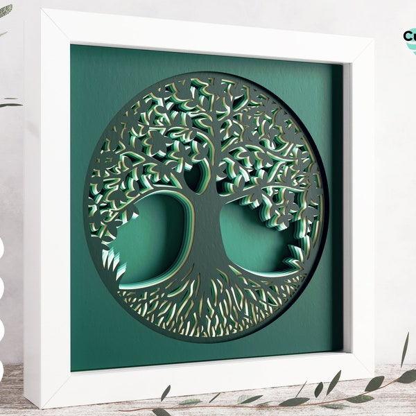 3D Tree Of Life SVG - Shadow box svg, Family tree shadowbox svg, files for Cricut, for Silhouette 3D Tree Of Life SVG - Shadow box svg, Family tree shadowbox svg, files for Cricut, for Silhouette