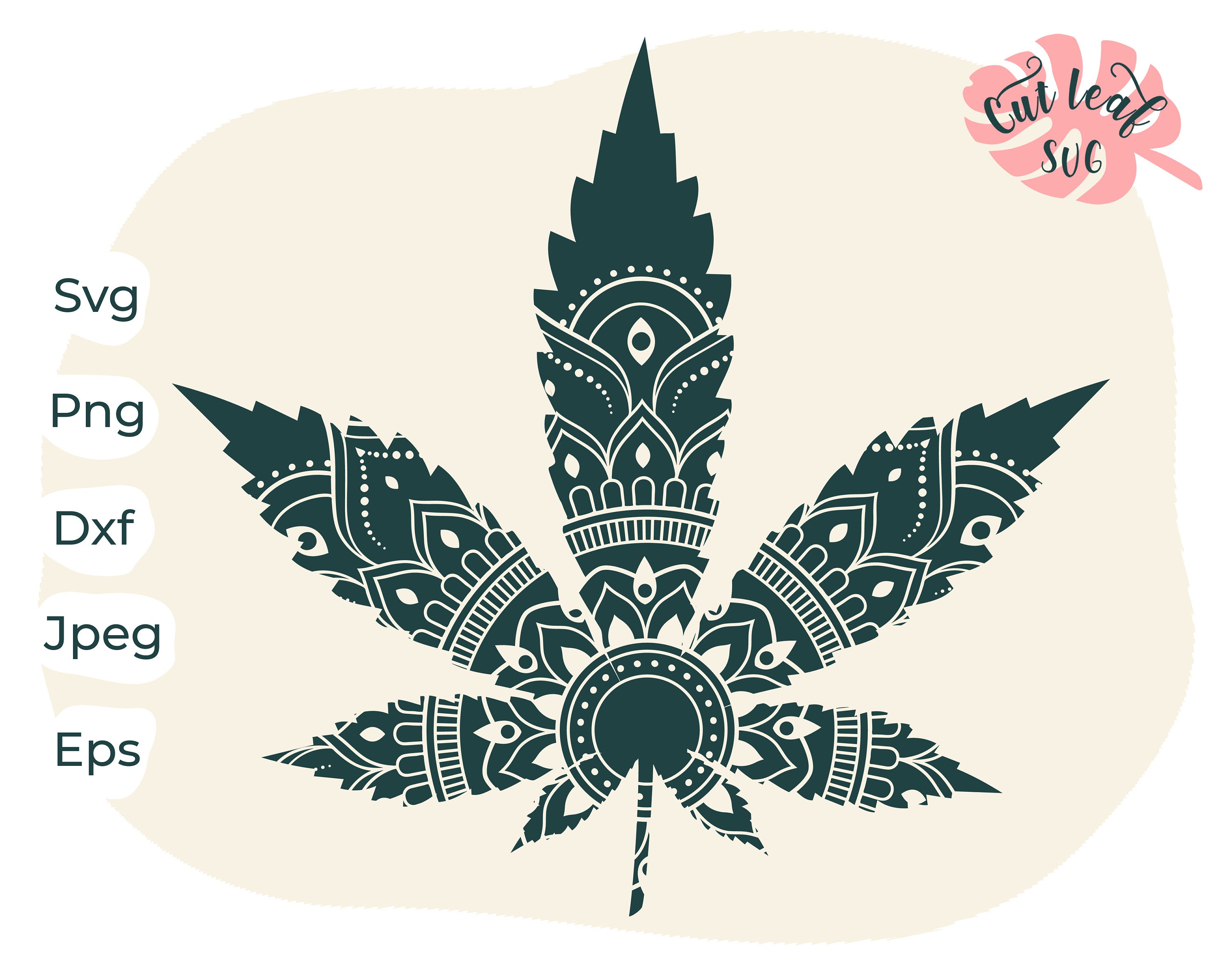 Download Marijuana svg mandala svg zentangle svg yoga svg cannabis ...