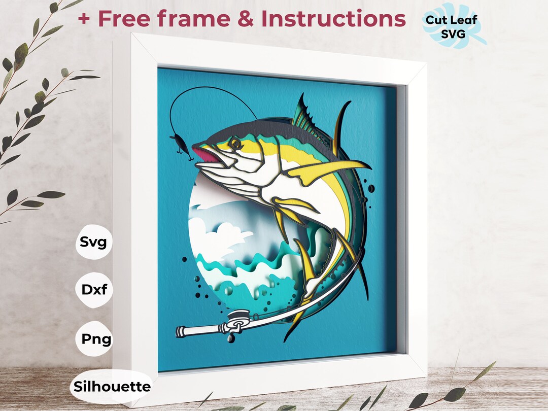 3D Bluefin Tuna Fishing SVG – Shadow Box Template (digital Download) - Etsy