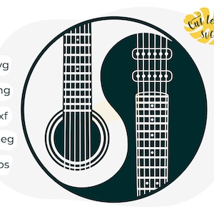 Guitar svg, Yin Yang svg, acoustic guitar svg, music svg, guitar clipart, guitar png, electric guitar