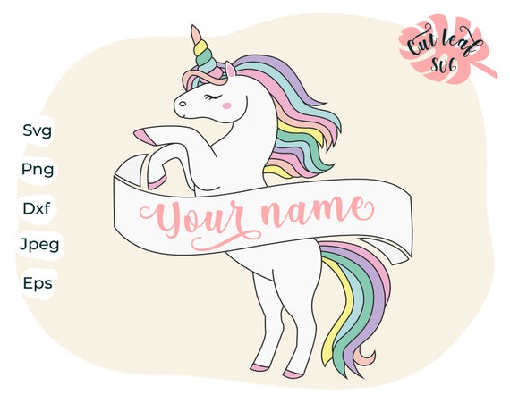 Cute Unicorn SVG, Monogram Clipart, Birthday Design (Digital Files)