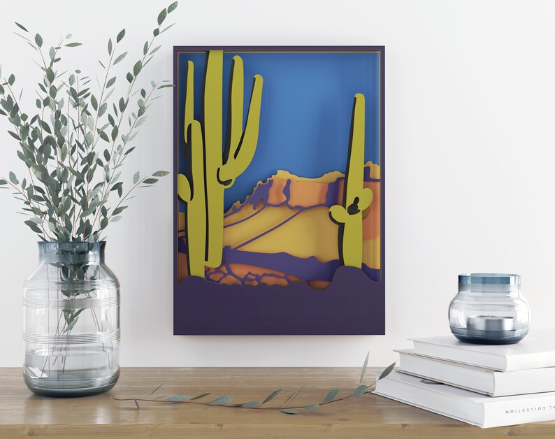 Download 3d desert layered svg western svg laser cut files cnc ...