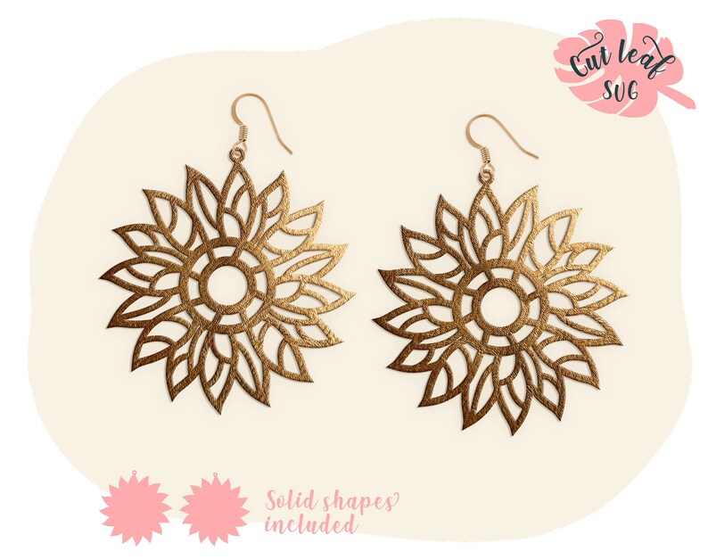 Download Sunflower svg Earring svg Floral svg Sunflower earrings | Etsy