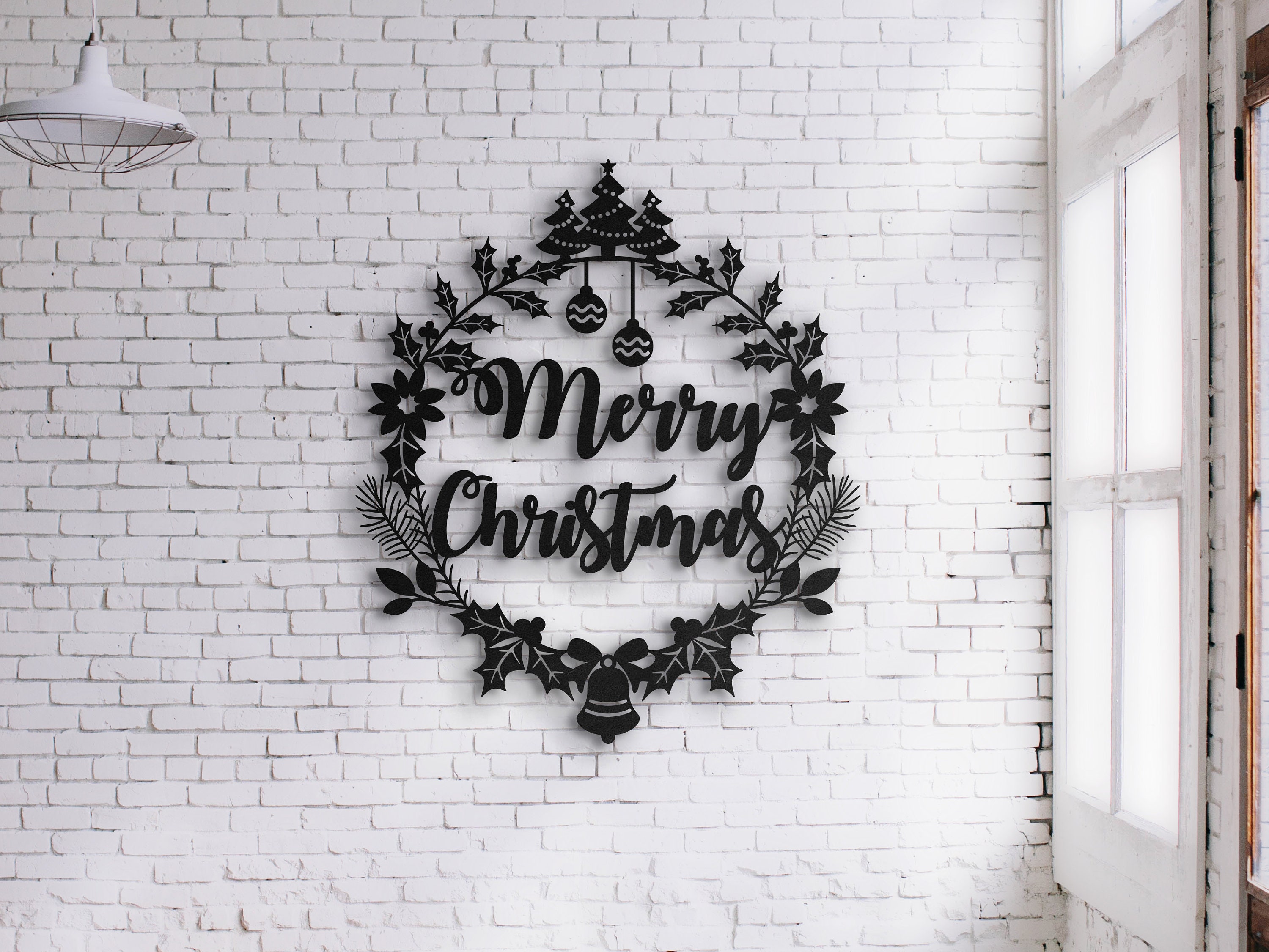 Christmas Wreath Svg Dxf Files for Plasma Merry Christmas | Etsy