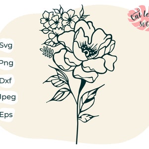 Bouquet svg, wildflower svg, floral svg, flower svg, flourish svg, flower cut files, flower cipart