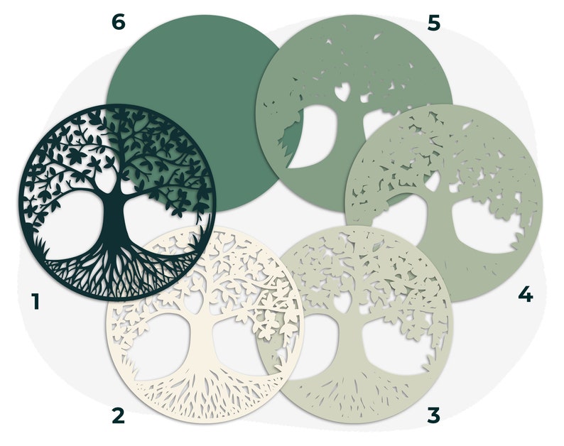 Download 3d Layered tree of life svg 3d svg tree of life dxf laser ...