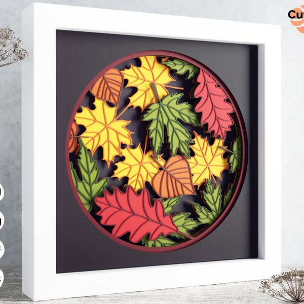 3D Fall svg - Shadow box svg, Fall leaves svg