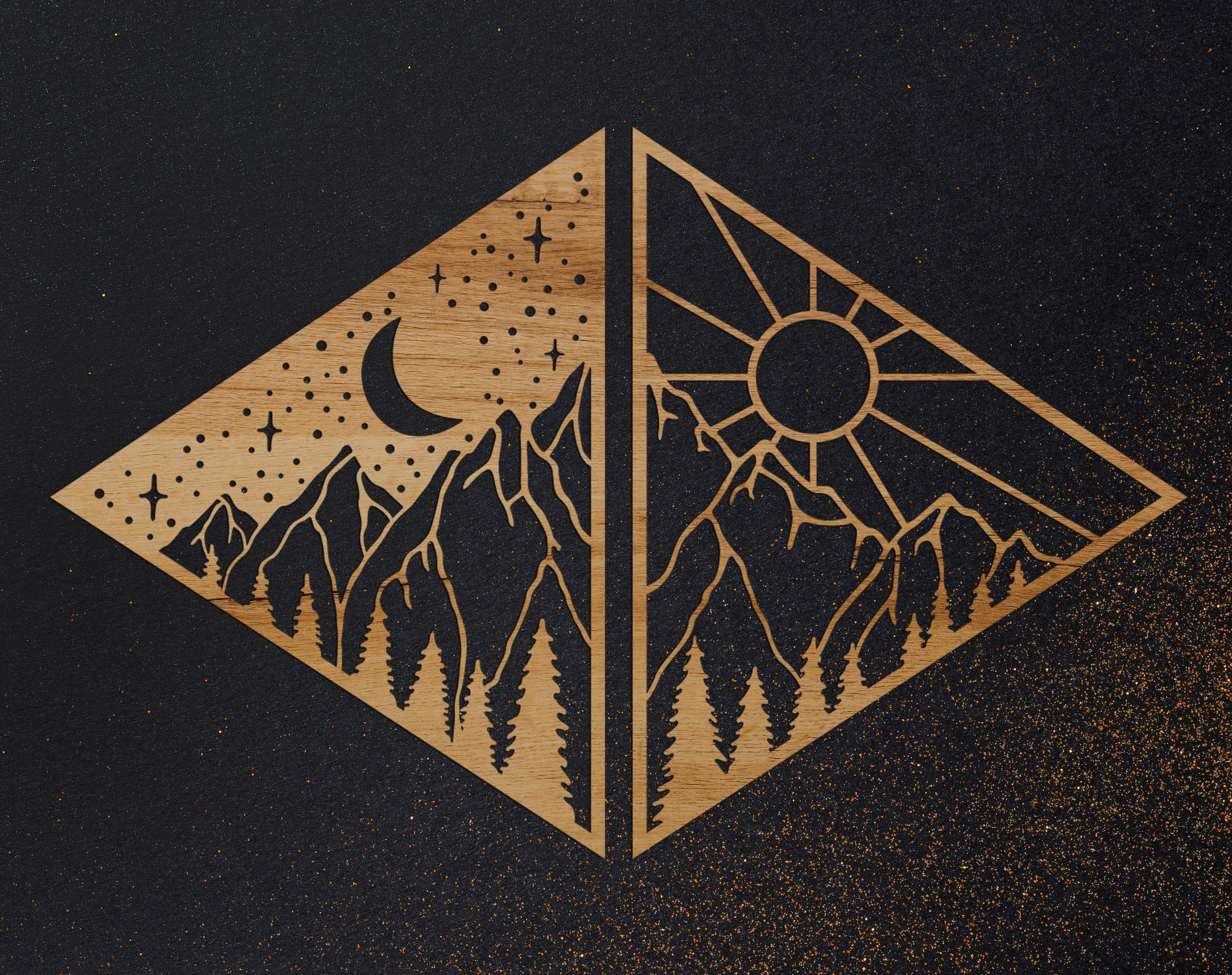 Day and Night DXF SVG Metal Wall Art Laser Cut Files, Moon and Sun Cnc ...
