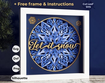 3D Snowflake Shadow Box SVG – Christmas Layered Papercut (Digital Download)