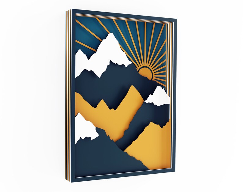 Download 3d Layered Mountain svg 3d svg Shadow box svg laser cut | Etsy
