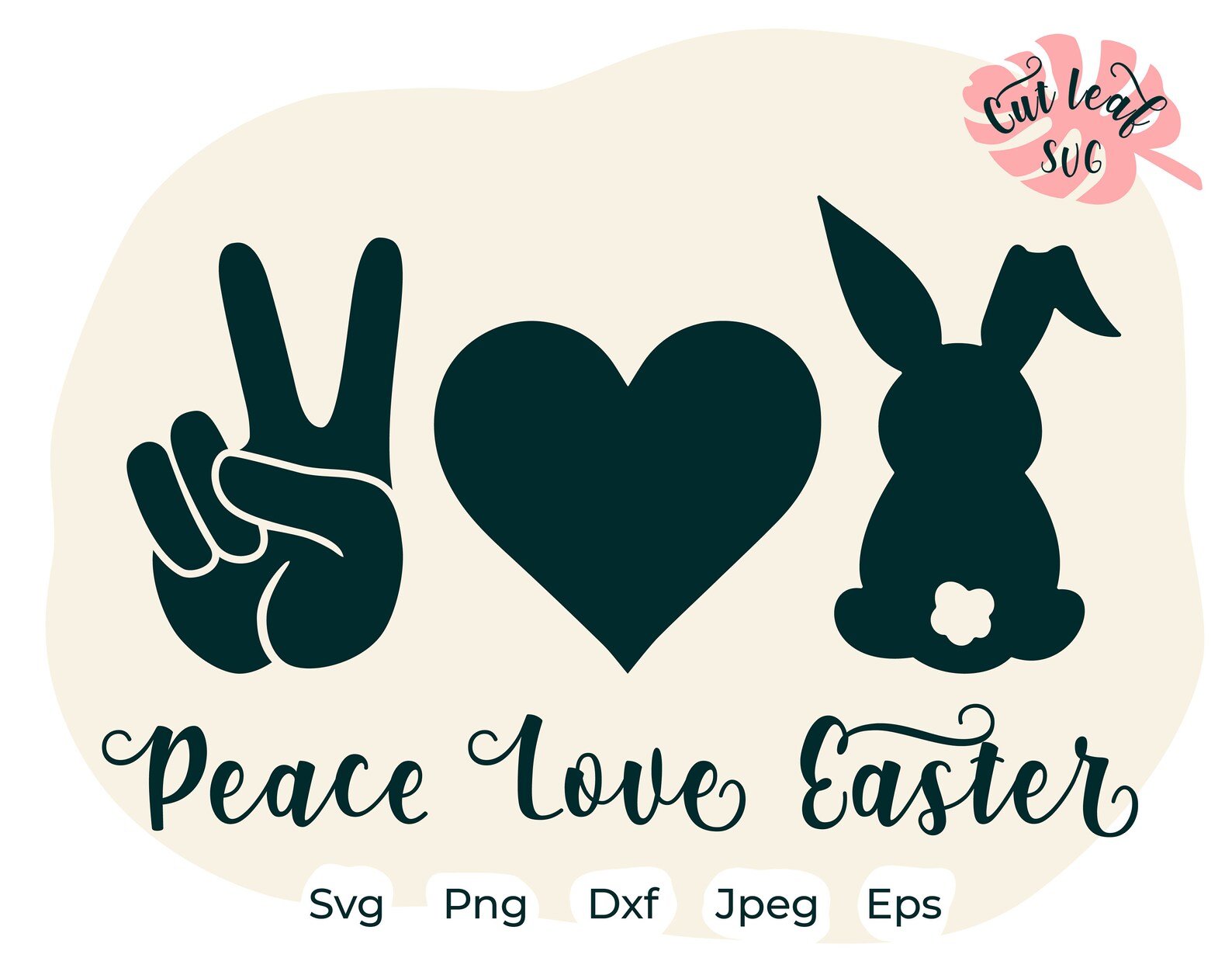Peace Love Easter svg Bunny svg Rabbit svg Happy Easter | Etsy