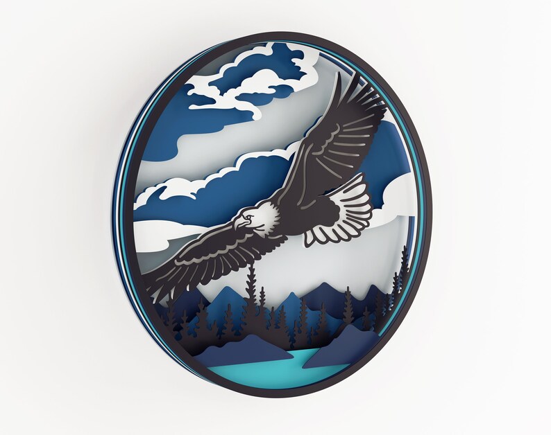 Download 3d Layered Eagle Svg Shadow box svg 3d svg laser cut files ...