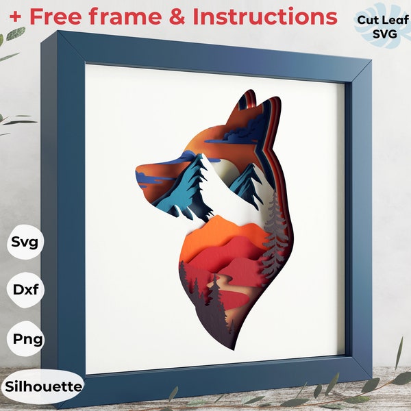 3D Fox svg - Shadow box svg