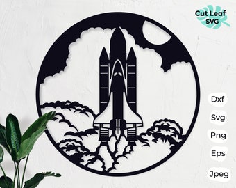 Rocket Metal Wall Art Laser Cut File, Space DXF SVG