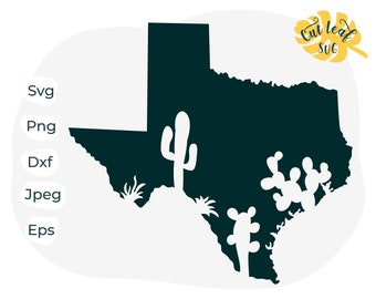 Texas State SVG, Cactus, Western Cut File (Digital Download)