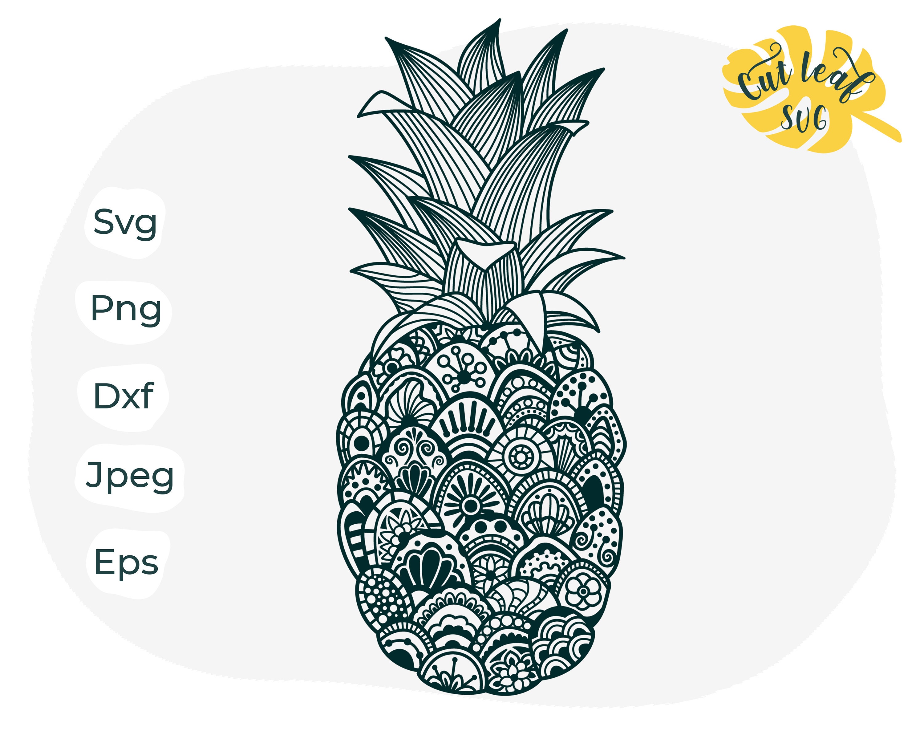 Download Pineapple Svg Zentangle Svg Summer Svg Fruit Svg Exotic Etsy