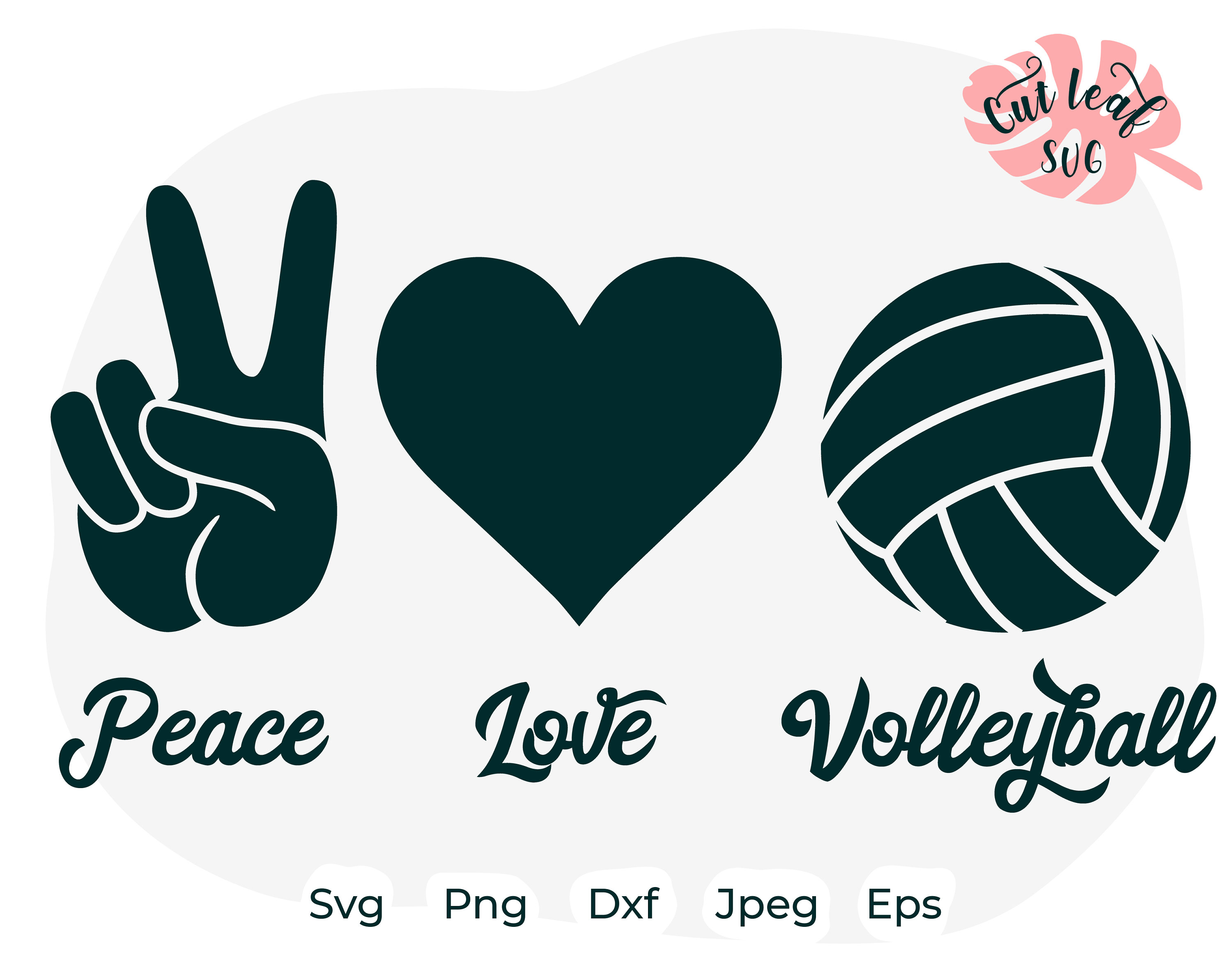 Download Peace Love Volleyball Svg Volleyball Svg Sport Svg Etsy