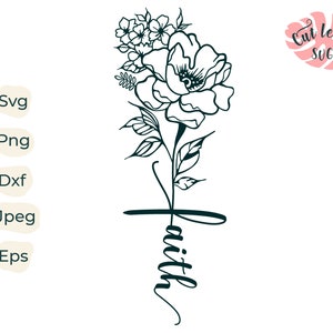 Faith svg, Christian svg, Cross svg, Religious svg, Jesus svg, Blessed svg, floral svg, flower svg, flourish svg, church svg, faith cross