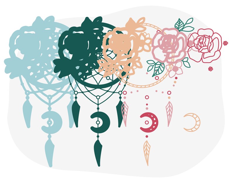 Download 3d layered dream catcher svg 3d svg Boho svg Floral svg | Etsy
