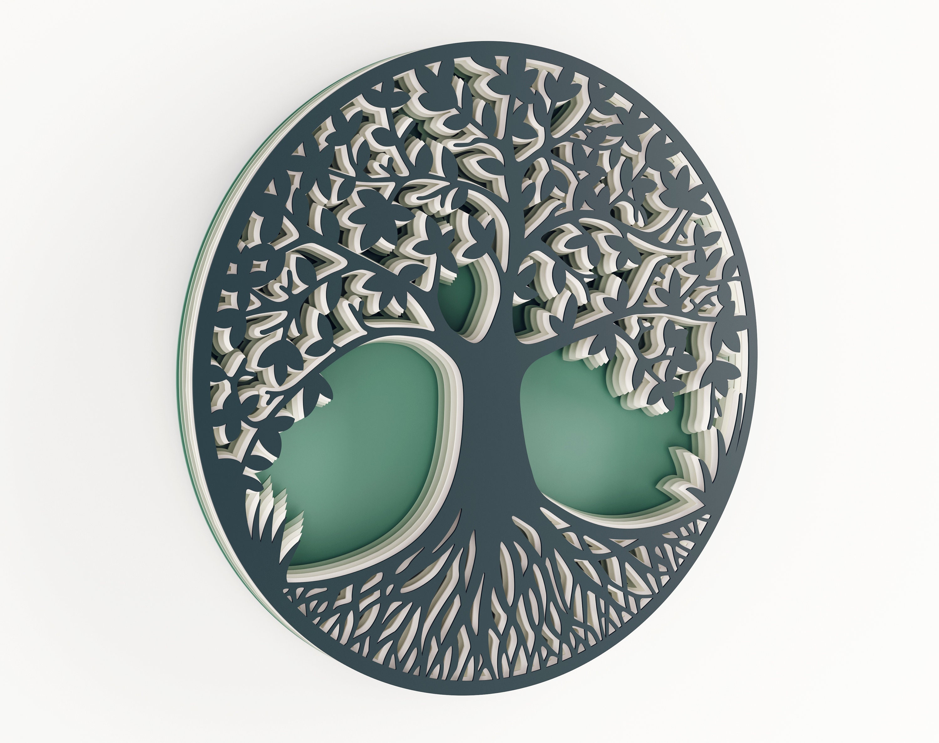 3d Layered tree of life svg 3d svg tree of life dxf laser Etsy