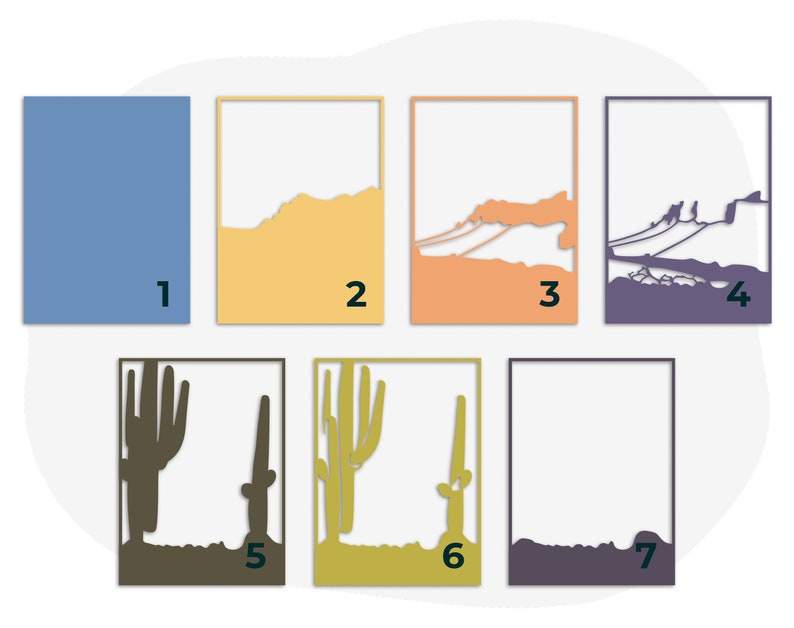Download 3d desert layered svg western svg laser cut files cnc ...