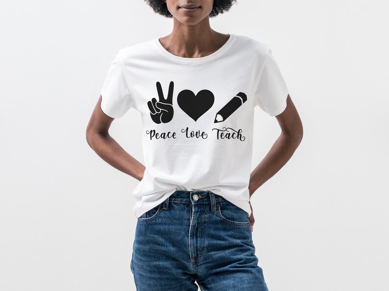 Download Peace Love Teach svg Teacher svg pencil svg teacher shirt ...