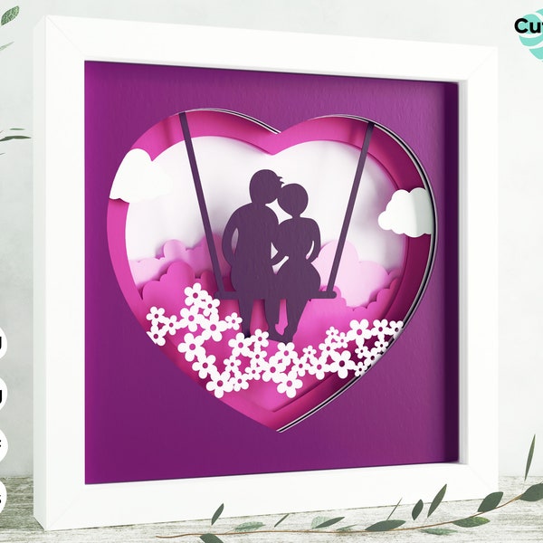 3d Valentine svg - Shadow box svg, Heart svg, Couple svg 3d Valentine svg - Shadow box svg, Heart svg, Couple svg