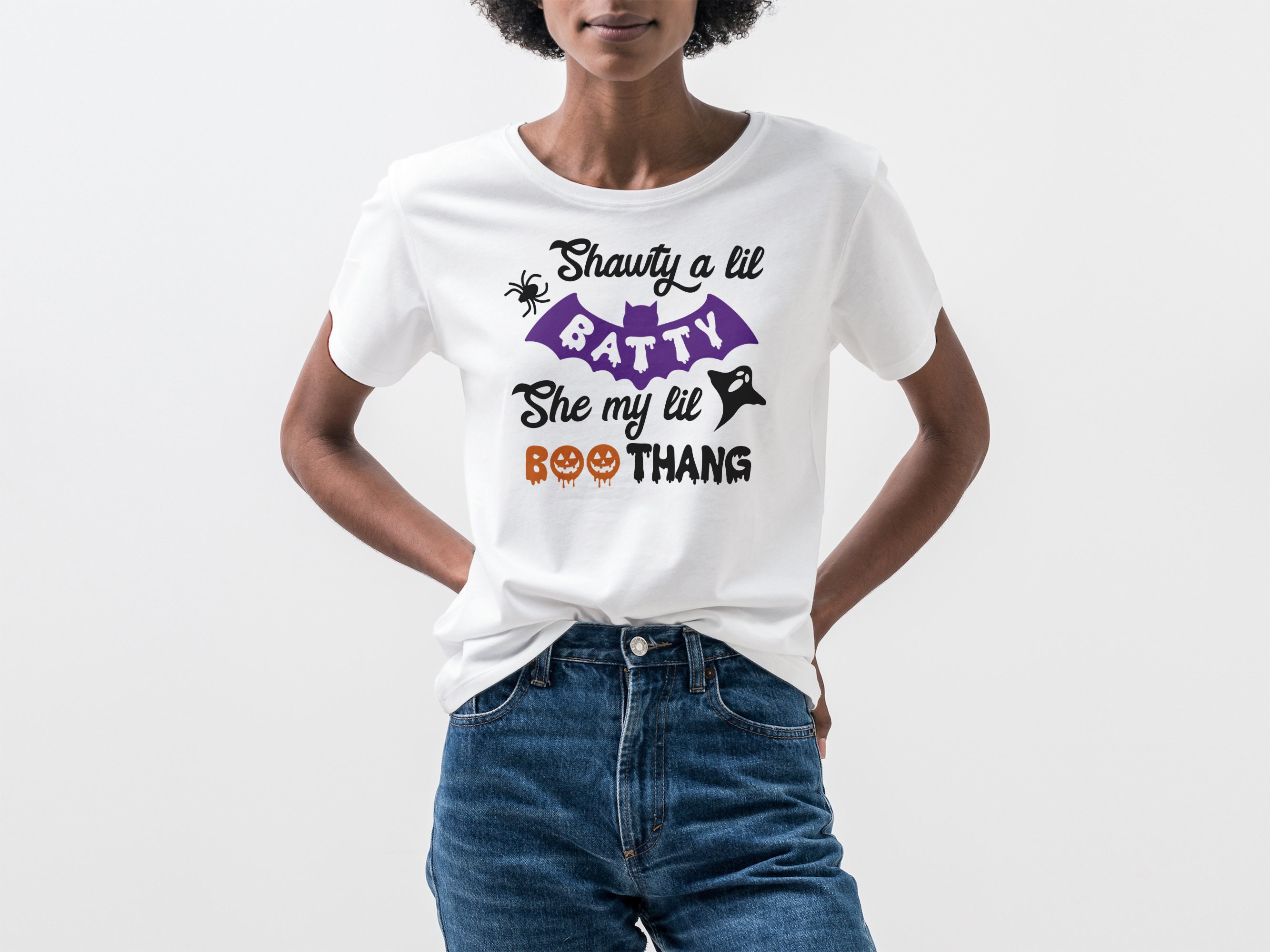 Halloween shawty a lil Batte she my lil Boo thang shirt, hoodie, sweater,  long sleeve and tank top