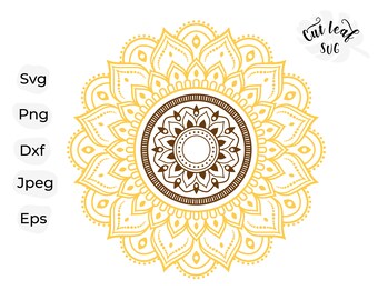 Sonnenblume Mandala SVG, Blumen Clipart, Zentangle (Digitale Dateien)