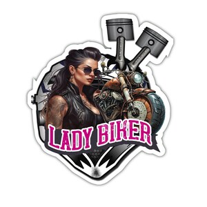 Lady Biker Sticker Motorcycles, Cars, Vans, Laptops etc