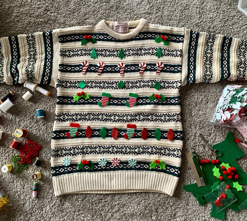 Festive Fair Isle Ugly Christmas Sweater Etsy
