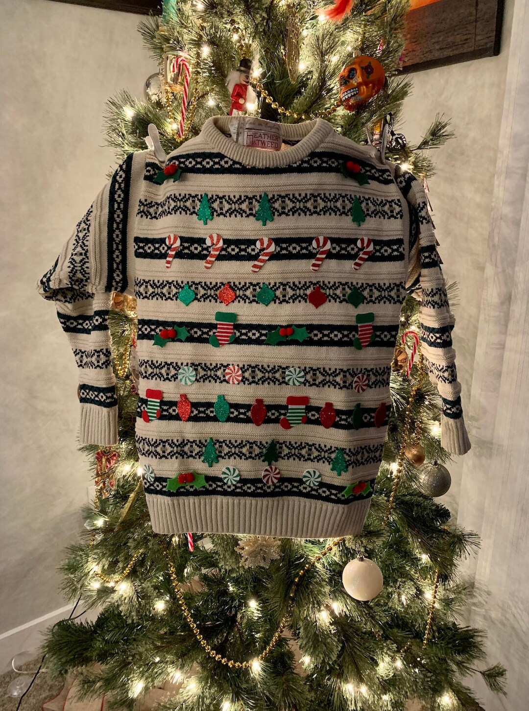 Festive Fair Isle Ugly Christmas Sweater Etsy