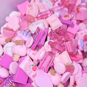 Cucharas de abalorios Tickled Pink, Kawaii, Bolsa sorpresa, Cucharas misteriosas, Lote mixto de cabujones, Bolsa de 5 onzas, 3D, Comida en miniatura, Abalorios Decoden, Femenino