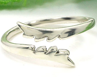 Sterling Silver Feather Charm Stacking Ring