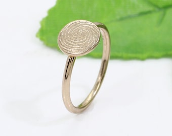 Sterling Silber Fingerabdruck Ring: Zierlicher Fingerabdruck Schmuck