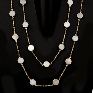 White Druzy 925 Sterling Silver Necklace: 36 Inch Chain