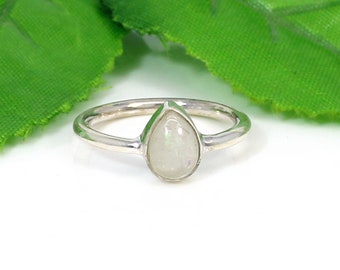 Pear Opal Ring: Handmade Sterling Silver Gemstone Boho Jewelry