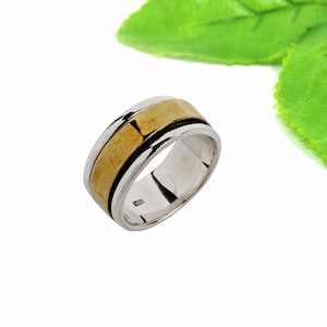 Spinner Ring Sterling Silver-Thumb Ring for Woman-Fidget Ring-Meditation Ring-Anxiety Ring-Gold Spinner Ring-Worry Ring-Unisex Ring-Boho
