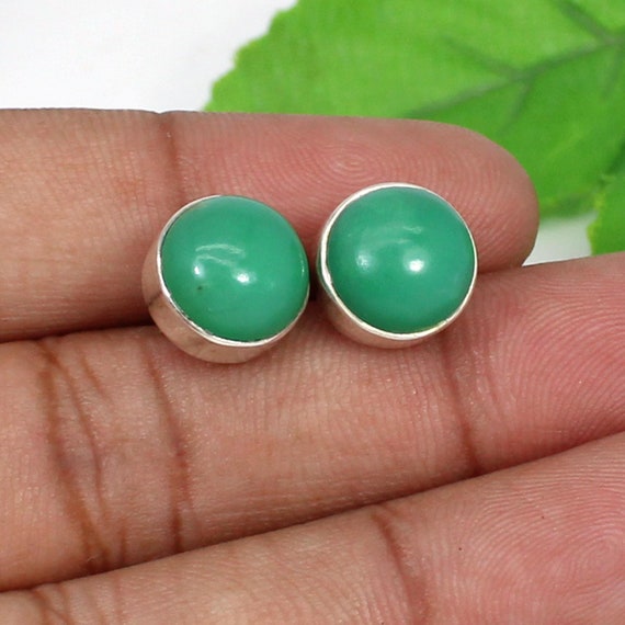 Natural ChrysopraseChrysoprase Stud EarringChrysoprase | Etsy