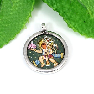 Hanuman Pendant, Hand Painted Hanuman, Hanuman Flying with Mount, 925 Sterling Silver, Hindu Lord Pendant, Hanuman Jayanti Gift For Her